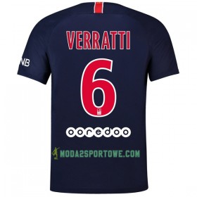 Koszulka Paris Saint-Germain Verratti 6 Domowe Stroje Piłkarskie 2018/19 Krótki Rękaw